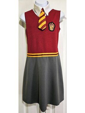 Harry Potter Hermione Costume Kids 4-6x Dress Collar Tie Glasses Halloween Girls
